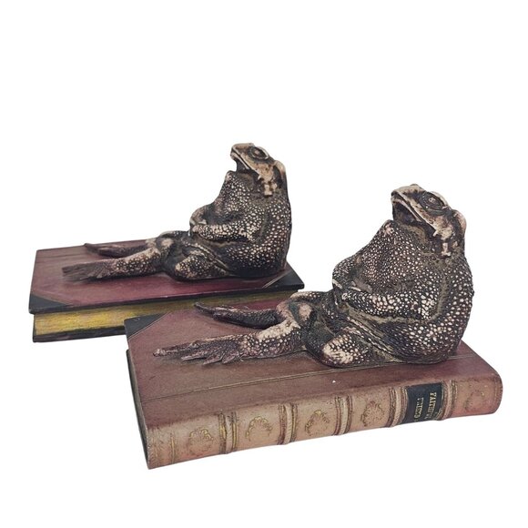 Vintage Toad Bookends Two Toads Totally Tired Dummy Book Co